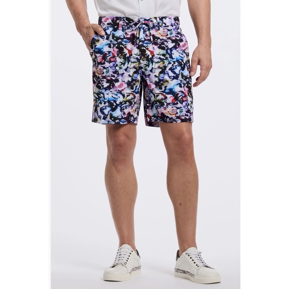 NWT Robert Graham Hughes Woven Shorts Multi Color Hybrid Board Shorts Sz 34 $158 - Picture 16 of 16